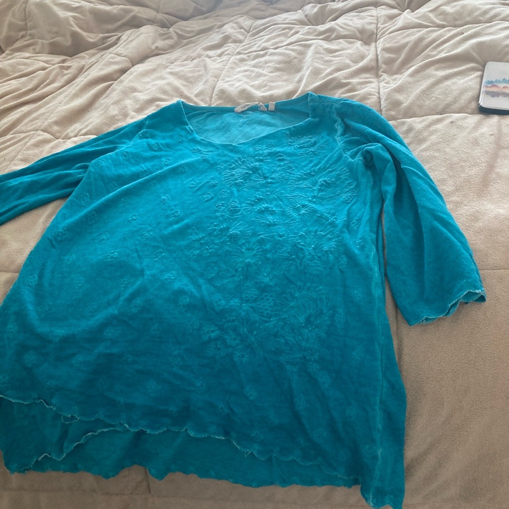 Soft Surroundings Turquoise Tunic Top Barely Worn